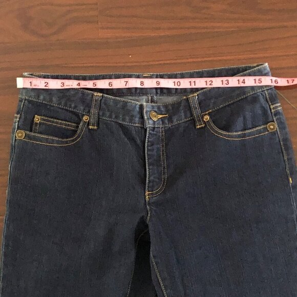 Michael Kors Womens Jeans Dark Wash Size 6 Brown Stitching - Picture 9 of 11